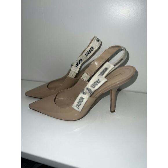 Dior Patent Nude Leather Slingback Pumps - Size 41 - Picture 4 of 5